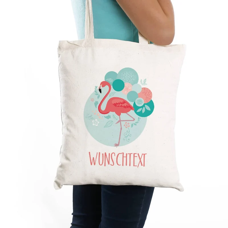 Flamingo Schulterbeutel mit Wunschtext