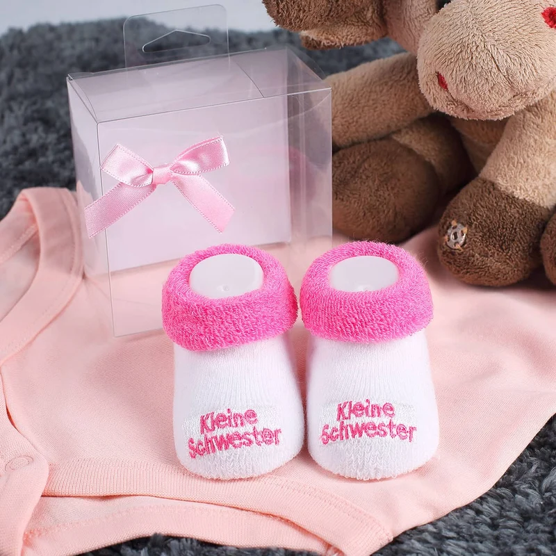 Babys erste Söckchen - Kleine Schwester in rosa