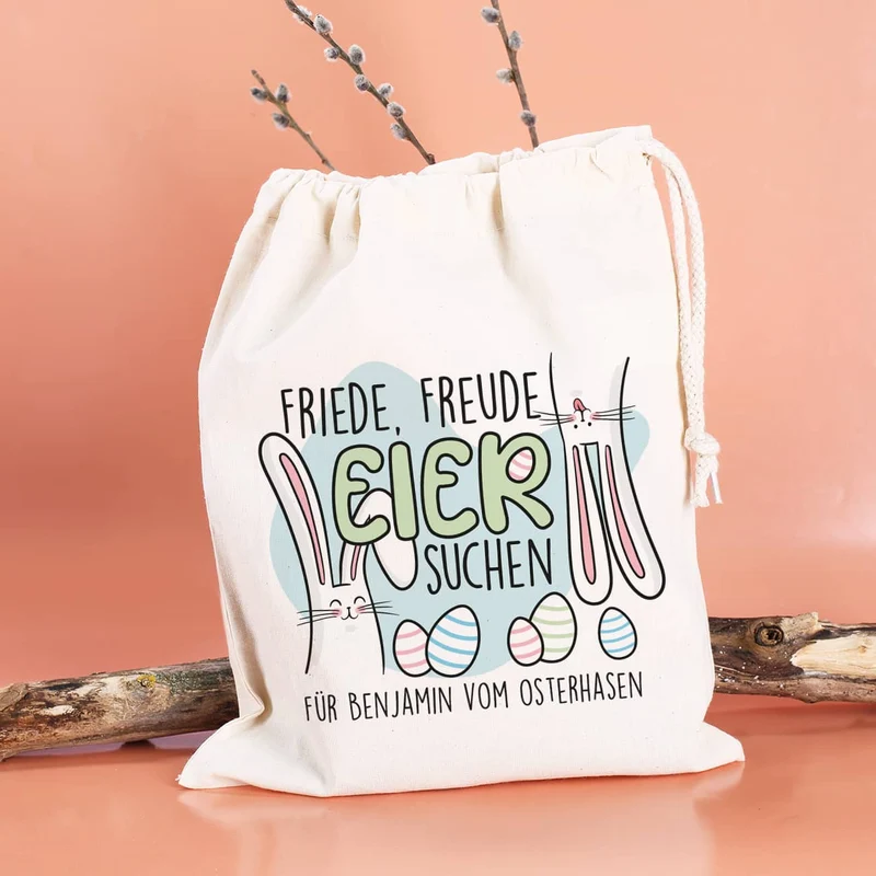 Friede, Freude, Eier suchen - Stoffsäckchen zu Ostern