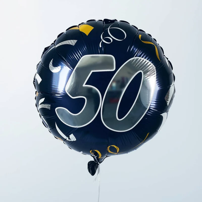 Folienballon zum 50. Geburtstag in dunkelblau
