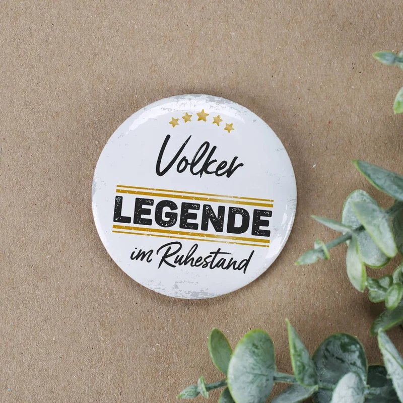 Button - Eine Legende geht in Rente - mit Namensaufdruck in 2 Größen