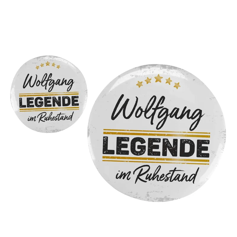 Button - Eine Legende geht in Rente - mit Namensaufdruck in 2 Größen