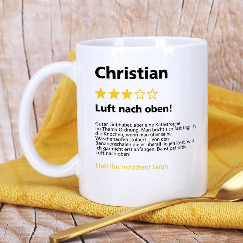 Bewertungstasse als lustiges Geschenk für Ihre Liebsten