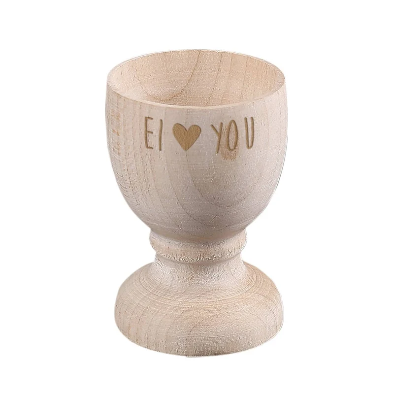 Eierbecher aus Holz Ei love you