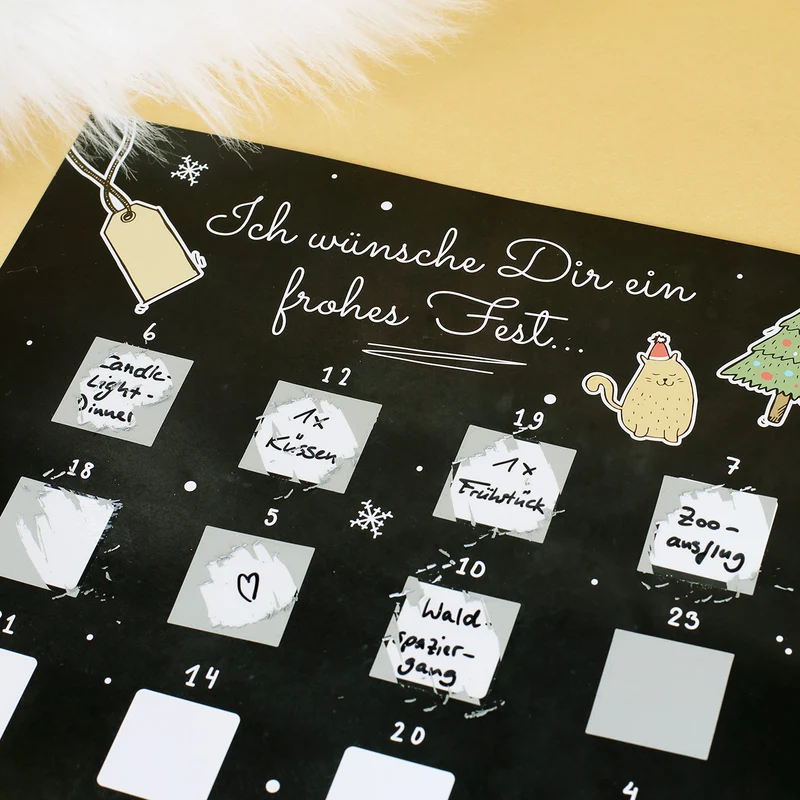 DIY Adventskalender - zum Freirubbeln
