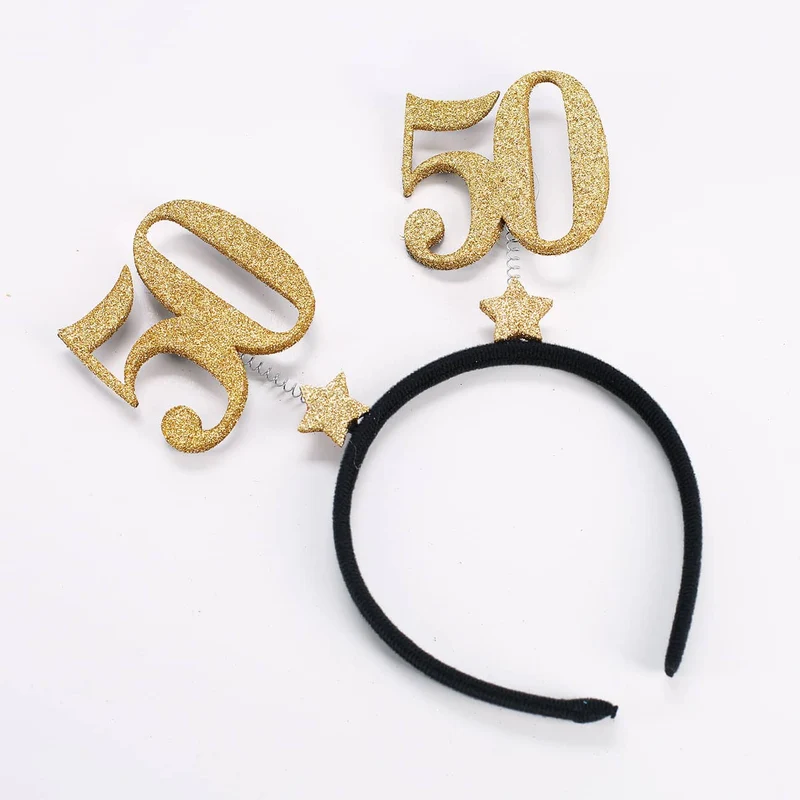 Glitzernder Haarreif zum 50. Geburtstag