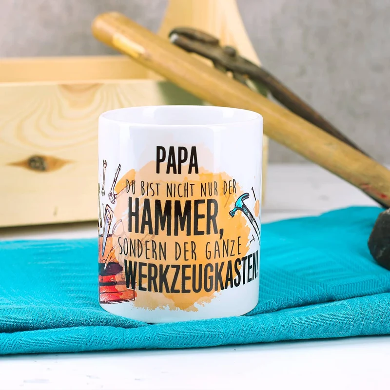 Tasse für Handwerker mit lustigem Spruch und Name