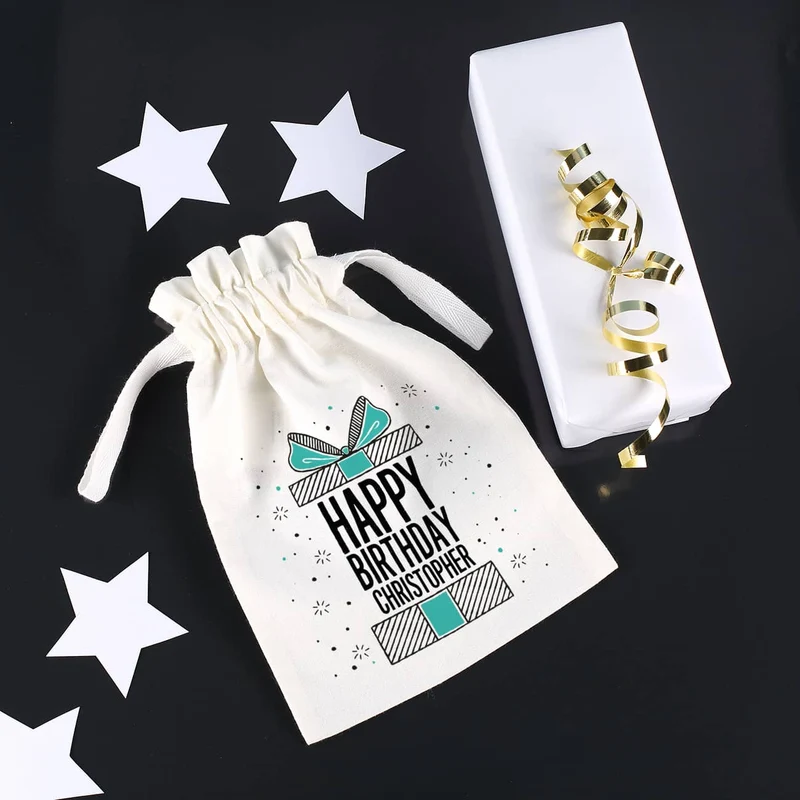 Kleines Geschenksäckchen "Happy Birthday" mit Ihrem Namen