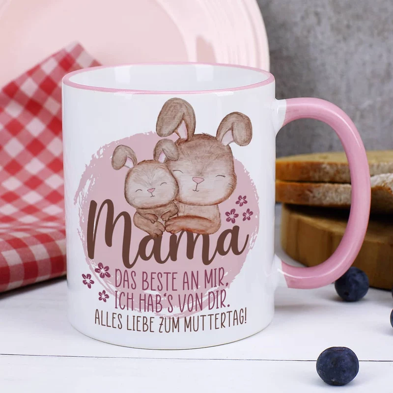 Mama, das Beste an mir, ich hab's von Dir - Tasse zum Muttertag mit Wunschtext