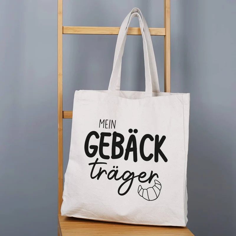 Gebäckträger - geräumige Shoppingtasche mit Namensaufdruck