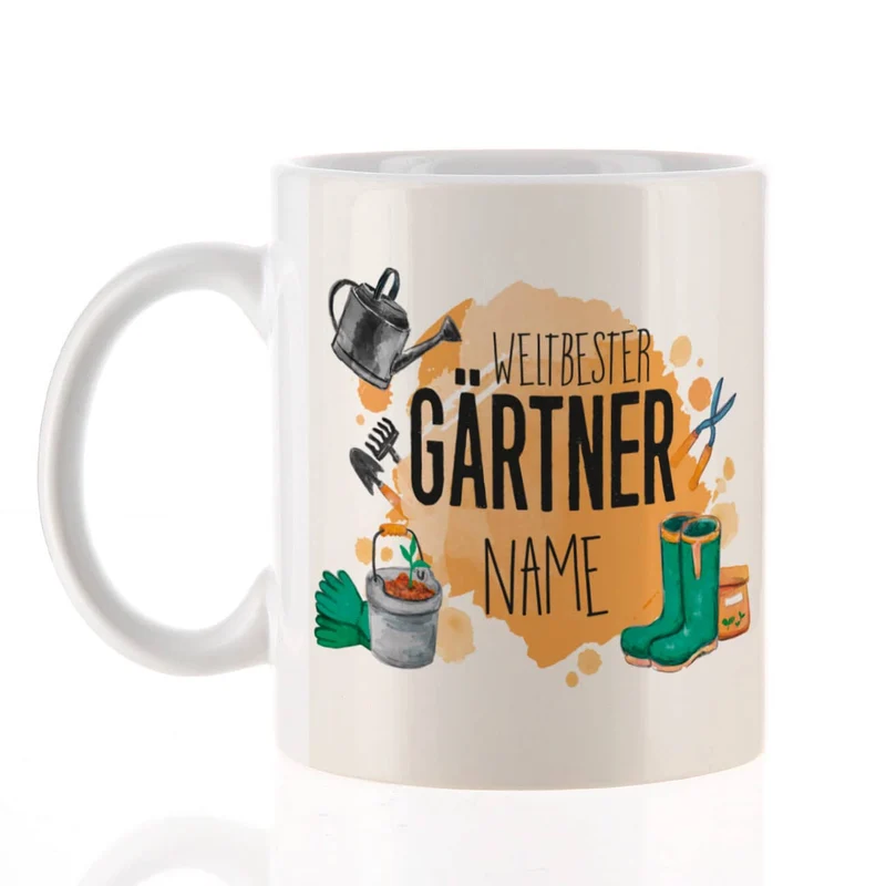 Tasse mit Name für den weltbesten Gärtner