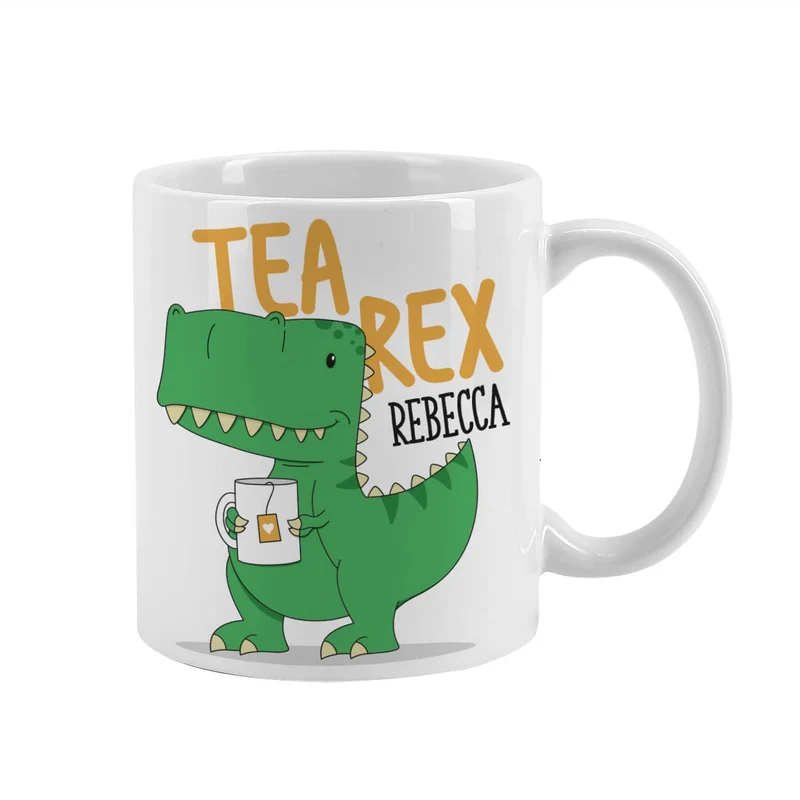 Tea Rex - Tasse mit Namensaufdruck und T-Rex Motiv