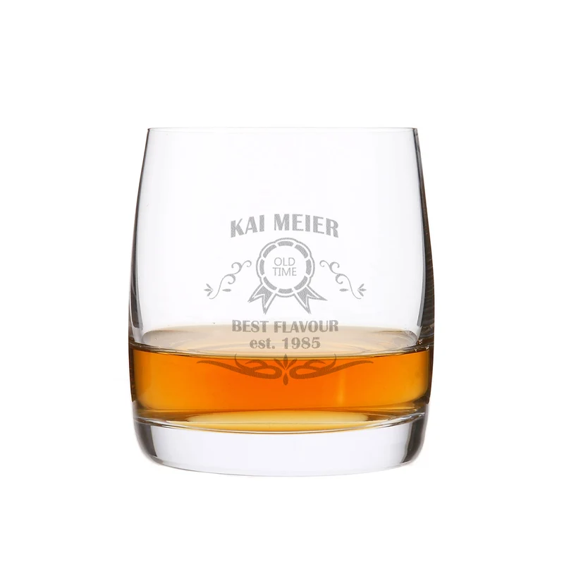 Graviertes Whiskeyglas Best Flavour mit Namen und Geburtsjahr