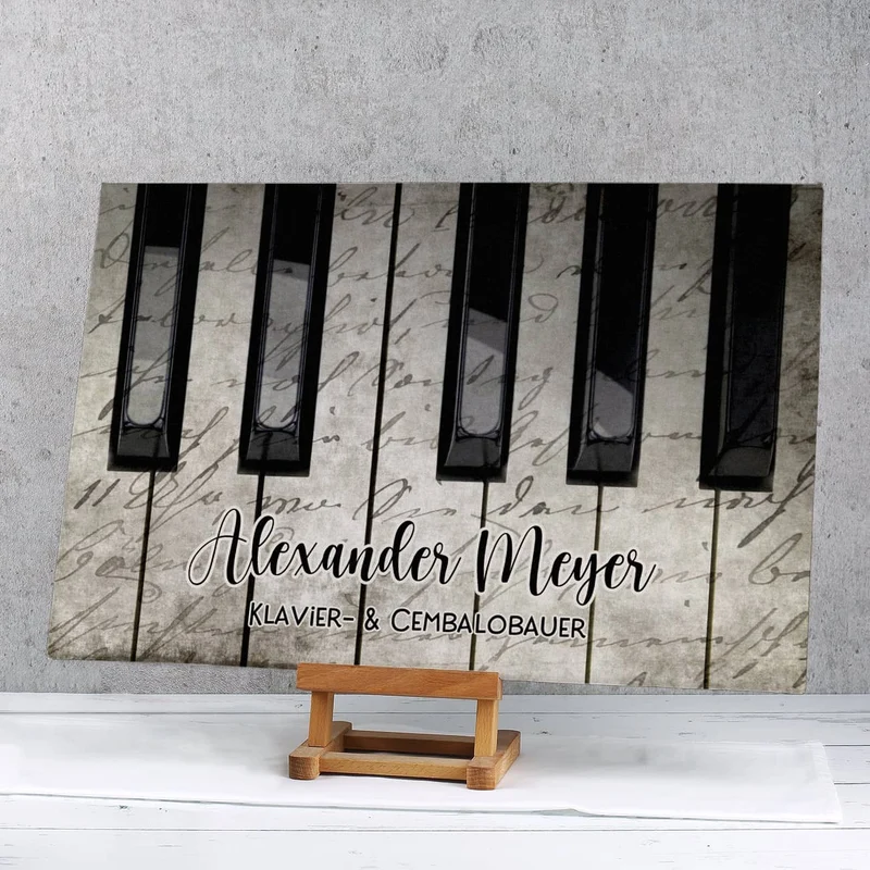 Piano - Leinwand mit zwei Zeilen Text 40x60cm