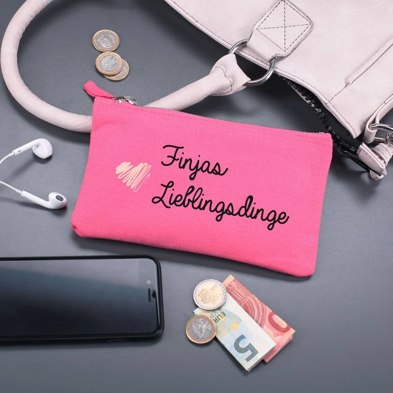 Pinke Tasche Lieblingsdinge mit Namensaufdruck