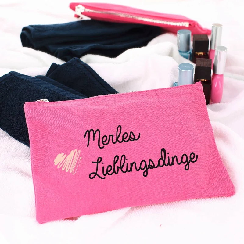Pinke Tasche Lieblingsdinge mit Namensaufdruck