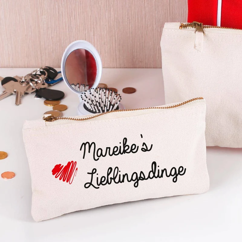 Kleine Tasche für Lieblingsdinge mit Namensaufdruck