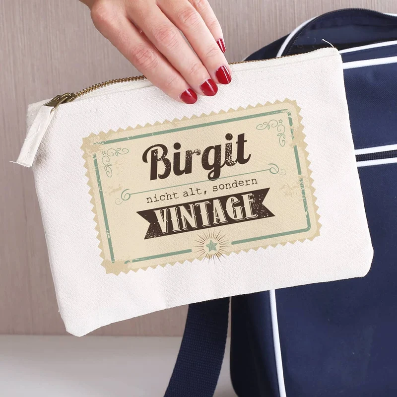 Nicht alt, sondern vintage! - persönliche Kosmetiktasche zum Geburtstag