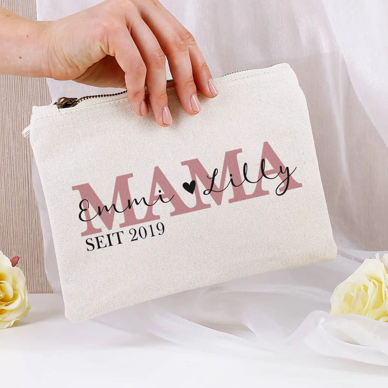 Beautycase - Mama seit - mit Wunschtext und Jahreszahl bedruckt