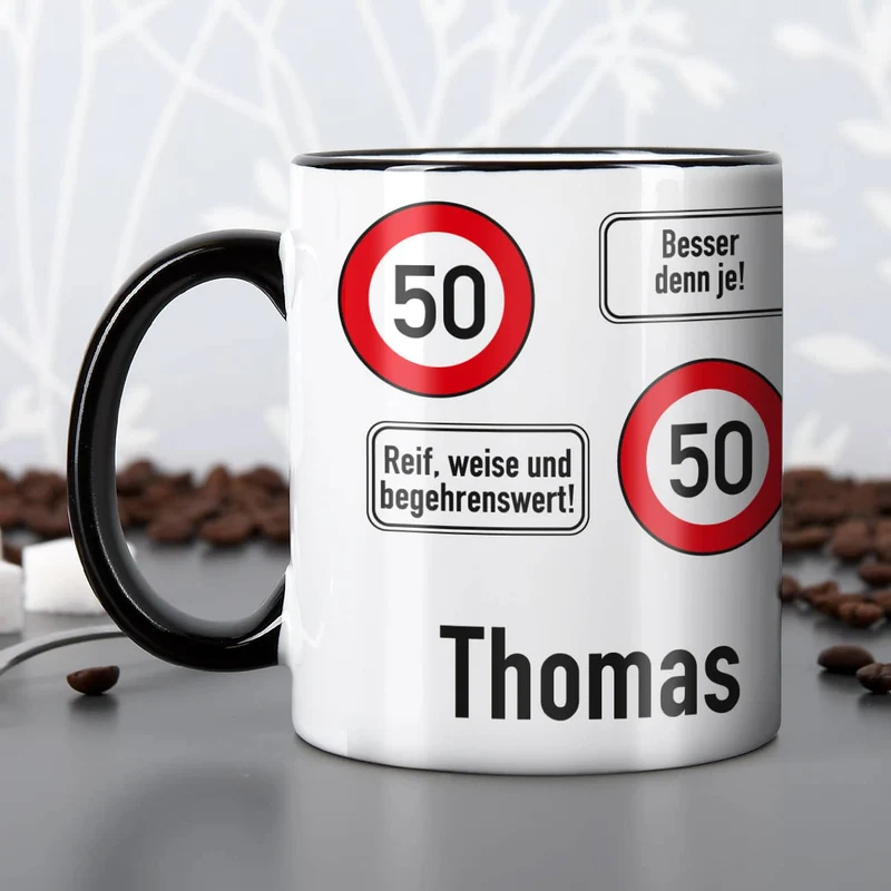 Persönliche Tasse - Achtung 50