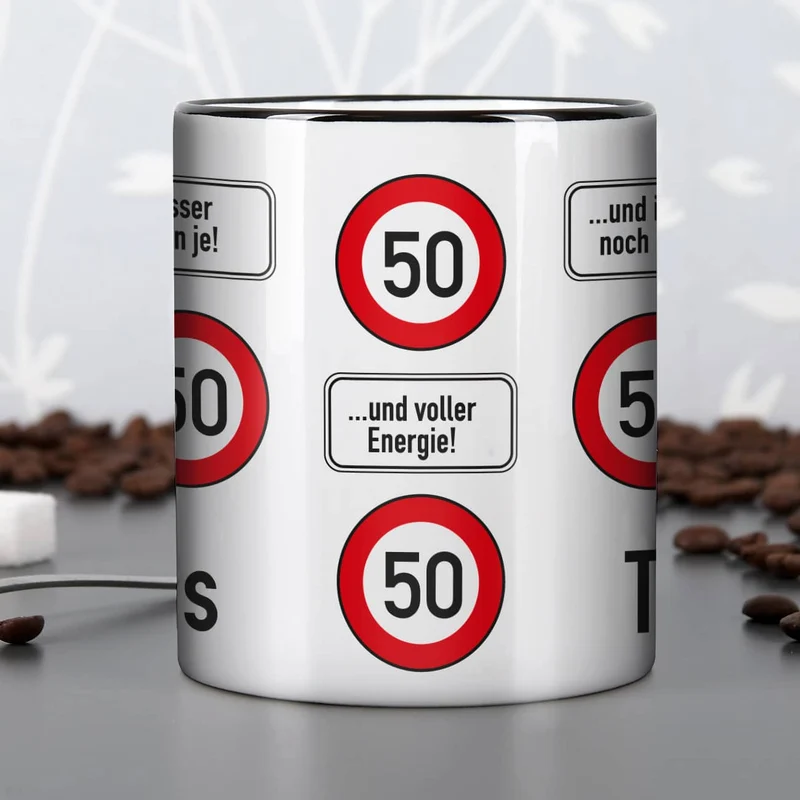 Persönliche Tasse - Achtung 50