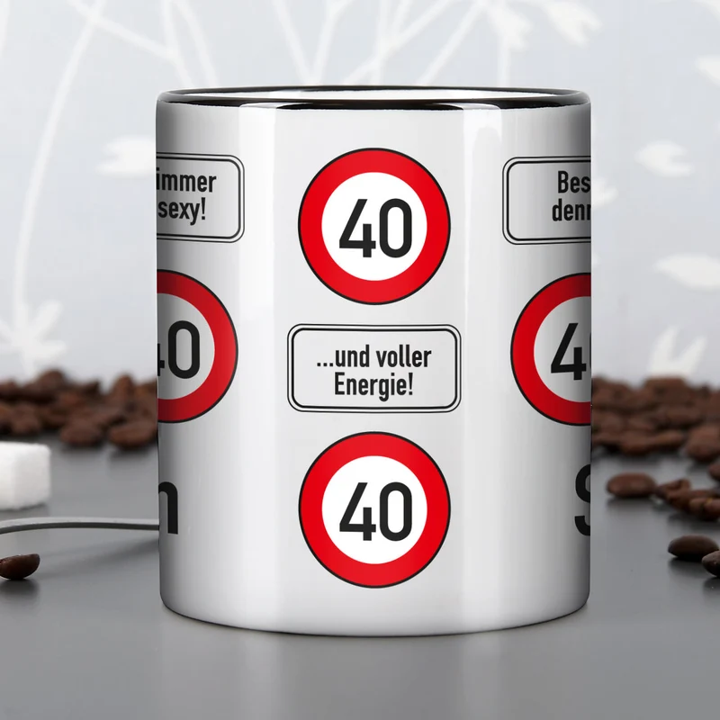 Persönliche Tasse - Achtung 40