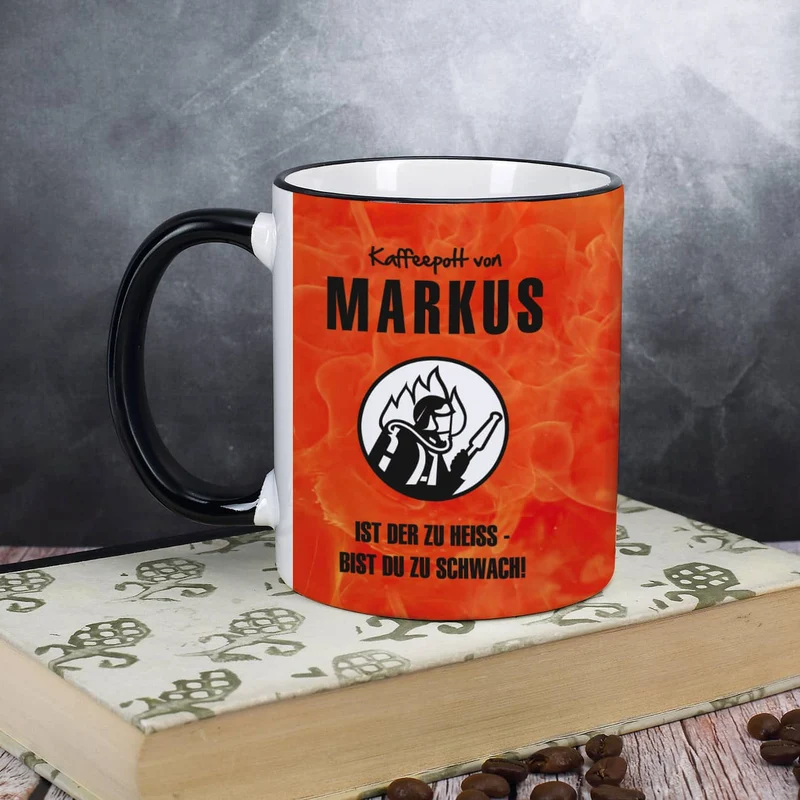 Persönliche Kaffeetasse für den Feuerwehrmann