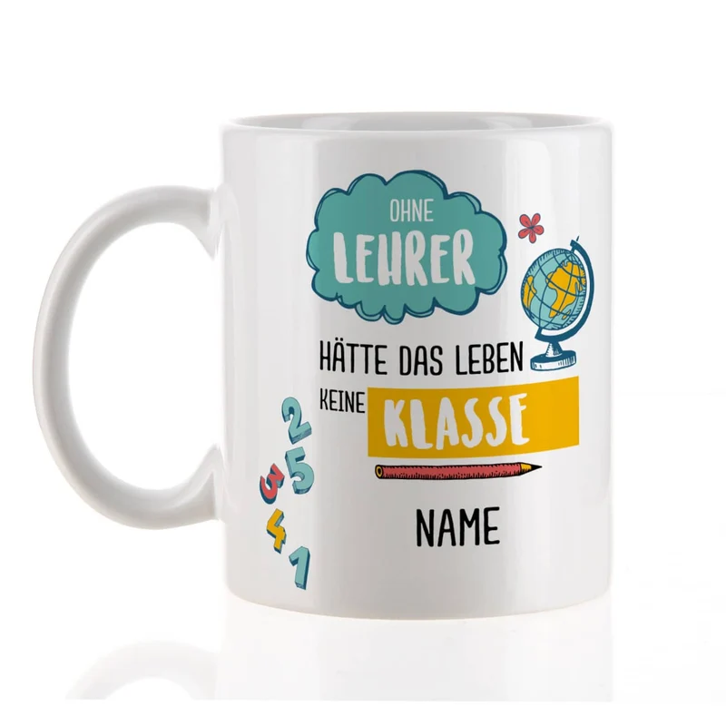 Lehrer - Tasse mit Name bedruckt