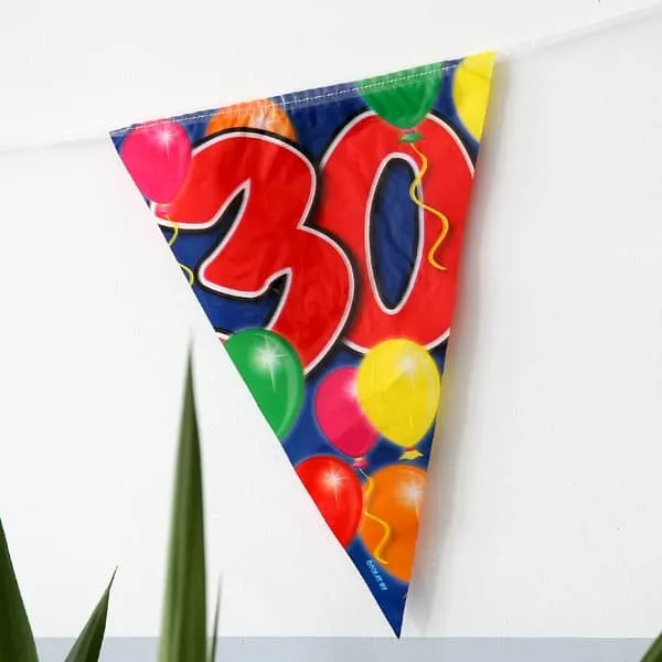 Wimpelkette Luftballons zum 30. Geburtstag