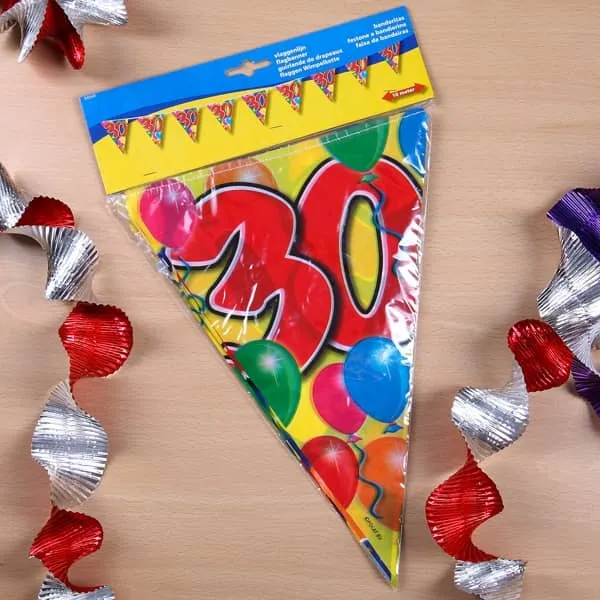 Wimpelkette Luftballons zum 30. Geburtstag