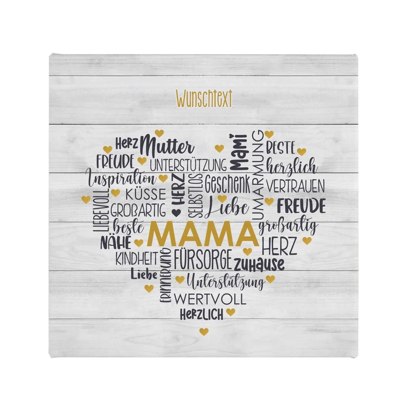 Mama - Leinwand mit Herz & Wunschtext 30x30cm
