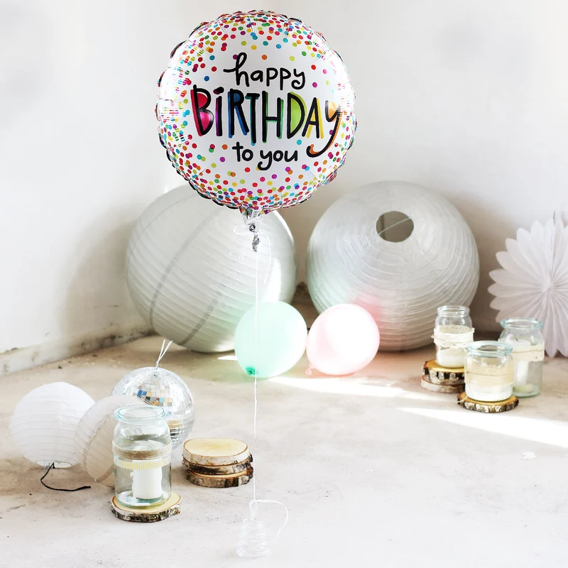 Folienballon Happy Birthday to you weiß