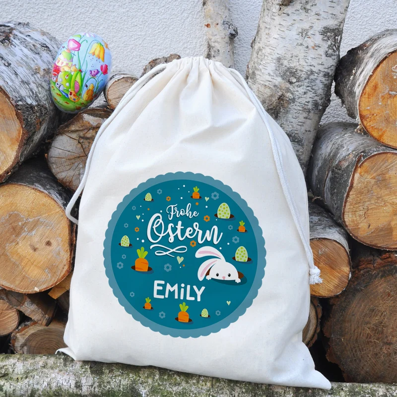 Großer Geschenksack zu Ostern mit Ihrem Namen bedruckt, 40 x 50cm
