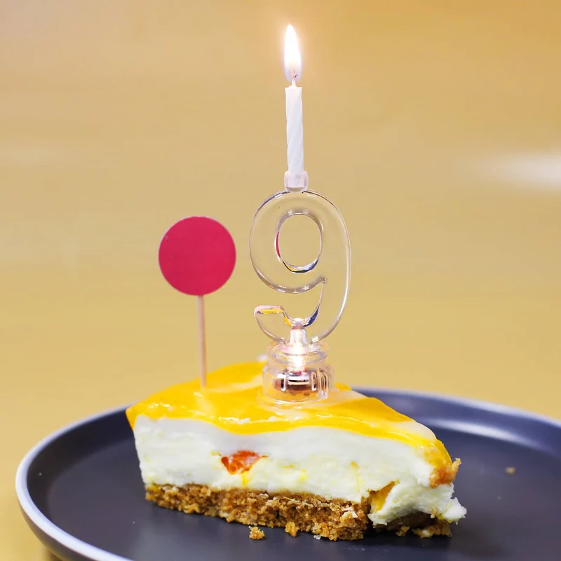 LED Zahlen mit Kerze als Tortendeko - Zahlen von 0 bis 9 - kombinierbar