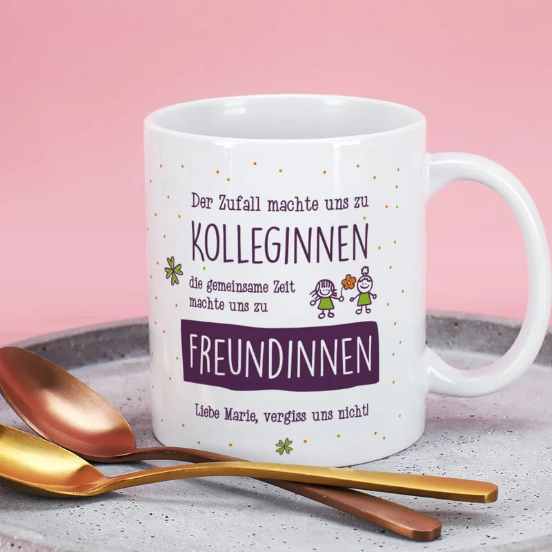 Abschiedsgeschenk Tasse für Kolleginnen mit Ihrem Text