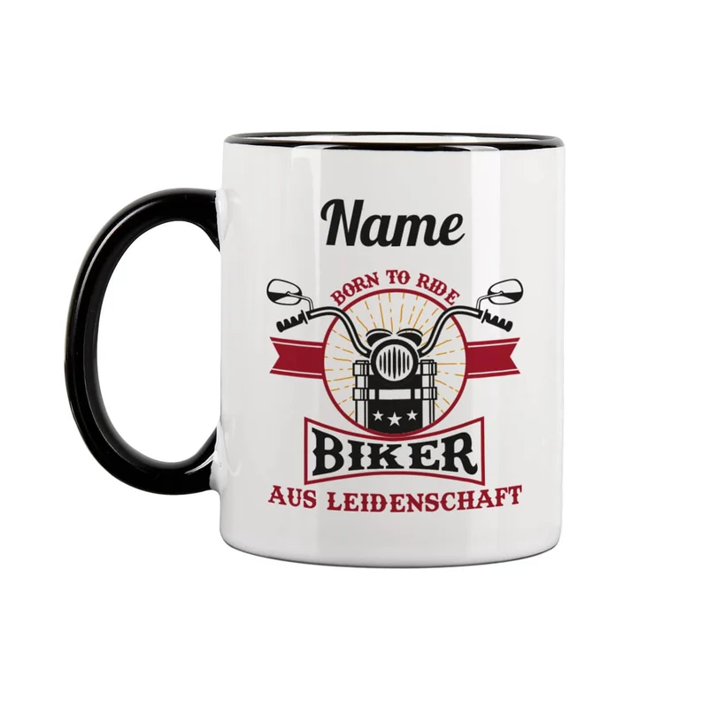 Biker aus Leidenschaft - Tasse mit Motorrad und Name