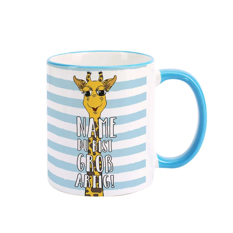 Du bist großartig! - Tasse mit Giraffe und Name
