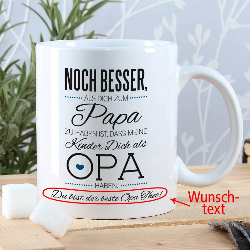 Tasse für den besten Opa mit Spruch und Wunschtext