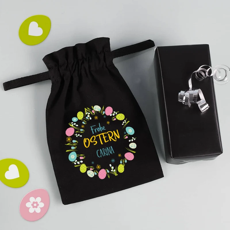 Kleines Geschenksäckchen zu Ostern mit Name, 21 x 14 cm