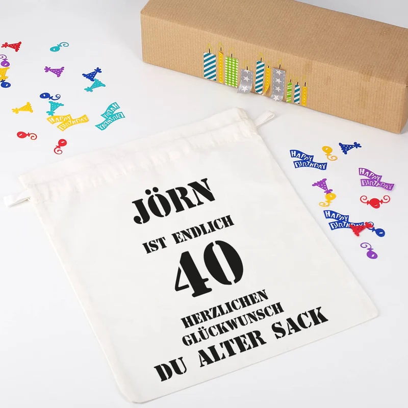 Geburtstags-Geschenksack zum 40. Geburtstag