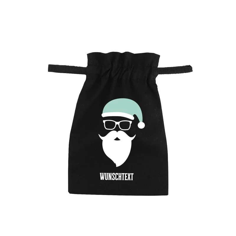 Kleiner Stoffsack mit coolem Weihnachtsmann