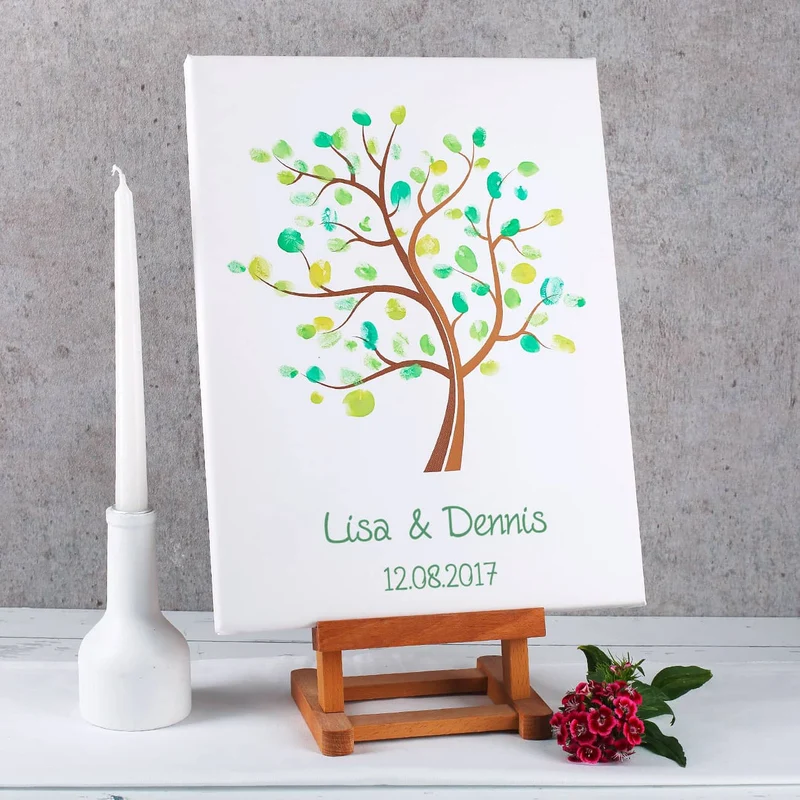 Leinwand Baum 30x40 für Fingerabdrücke als Andenken zur Hochzeit