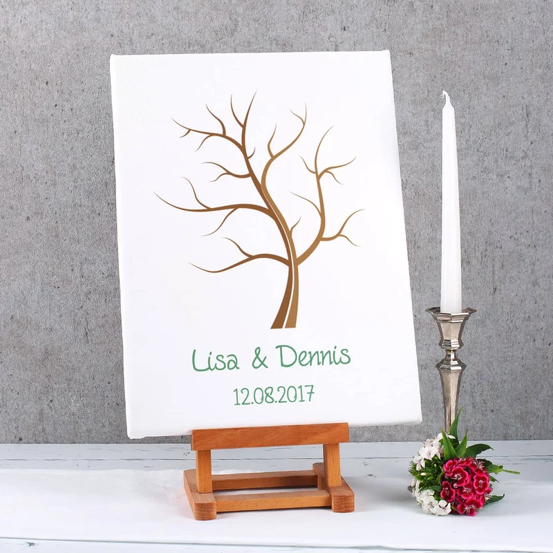Leinwand Baum 30x40 für Fingerabdrücke als Andenken zur Hochzeit