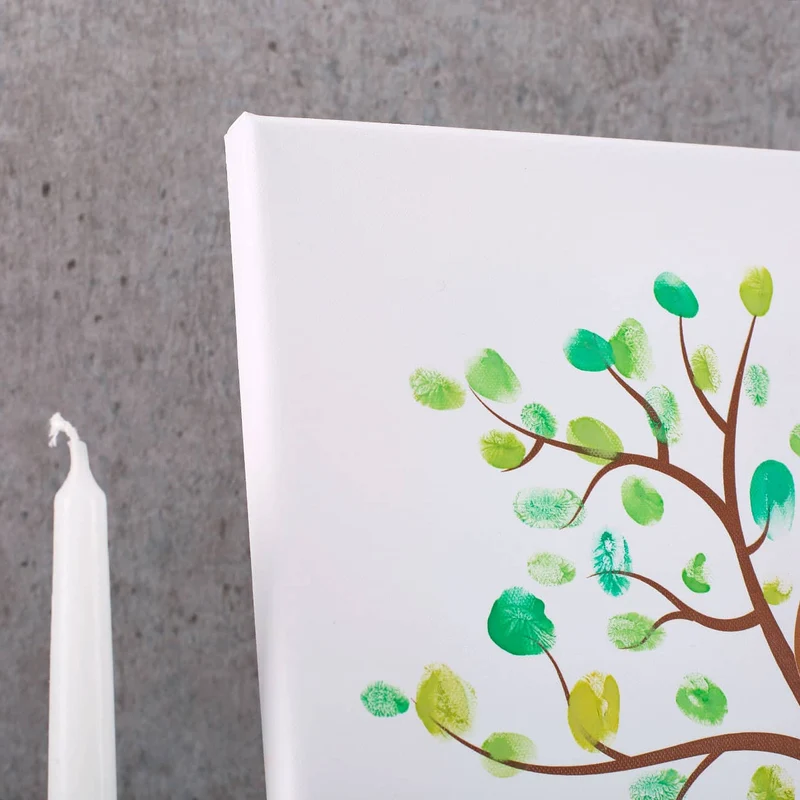 Leinwand Baum 30x40 für Fingerabdrücke als Andenken zur Hochzeit
