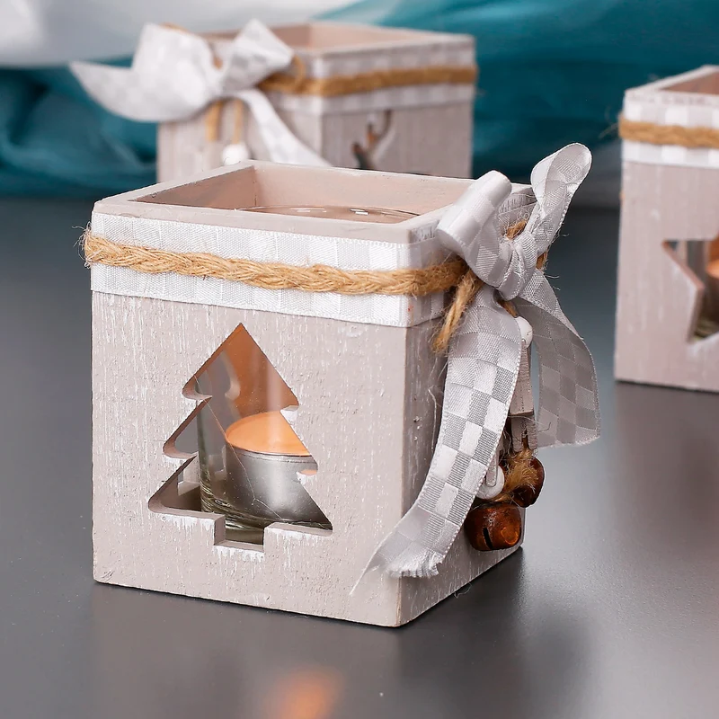 Teelichthalter Naturholz - Tannenbaum