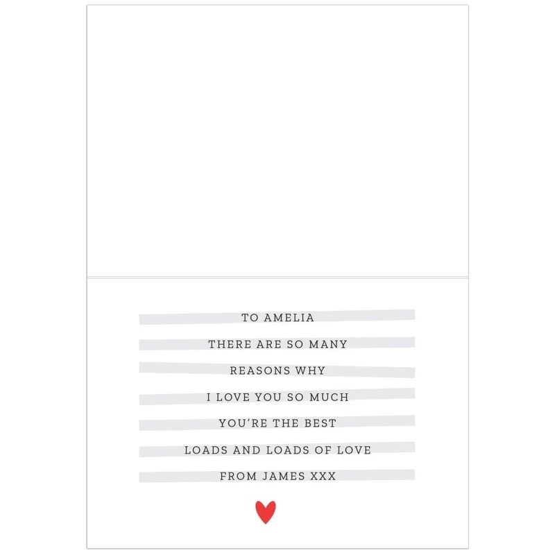 Personalised 5 Reasons Why Card