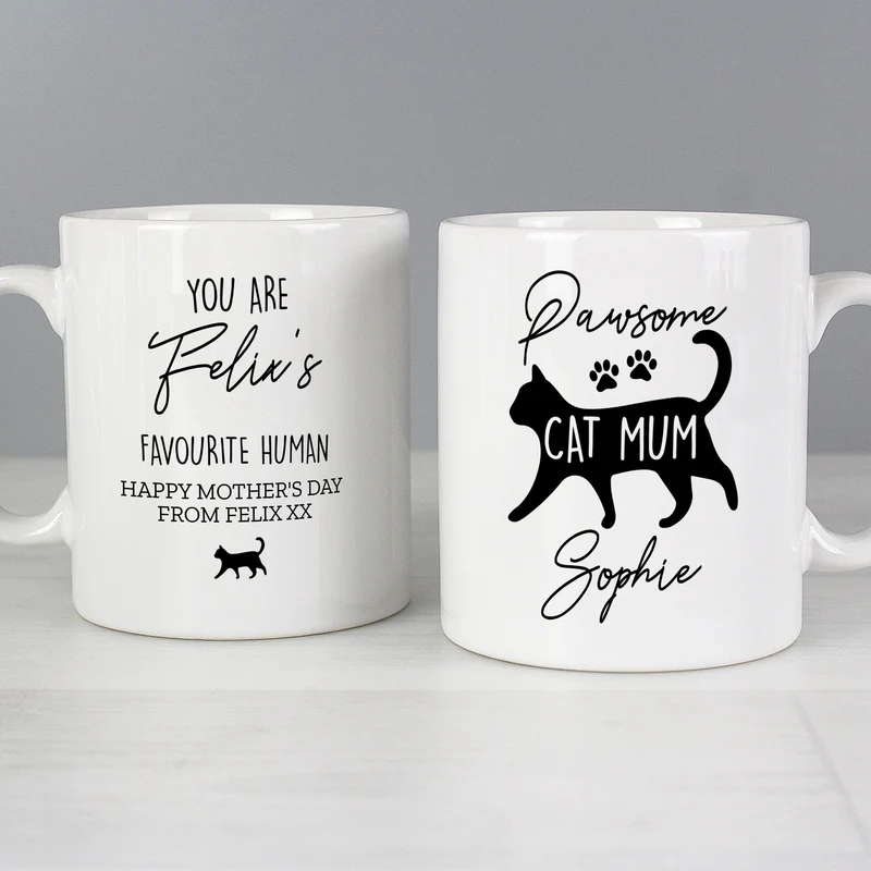 Personalised Pawsome Cat Mum Mug