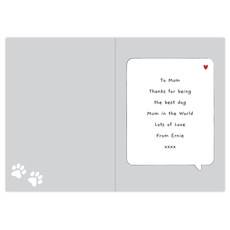 Personalised Dog Speech Bubble Card