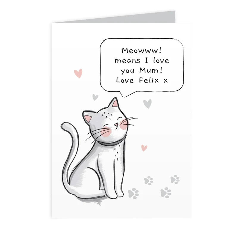 Personalised Cat Speech Bubble Card