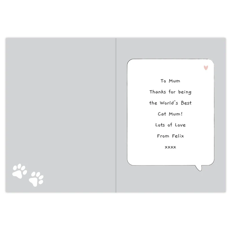 Personalised Cat Speech Bubble Card